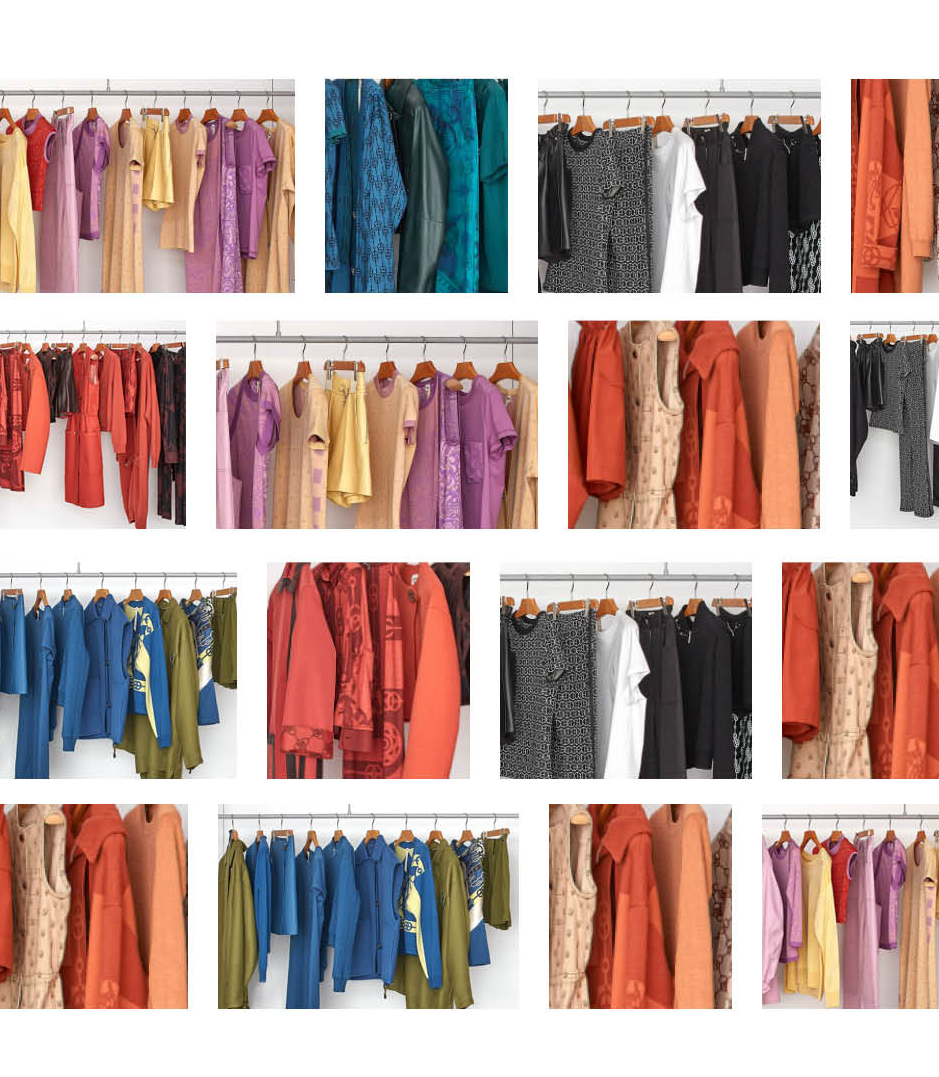 Merchandising en ligne pour la collection Printemps-Été d'Hermès, mettant en avant les pièces phares de la collection à travers une interface élégante et immersive.